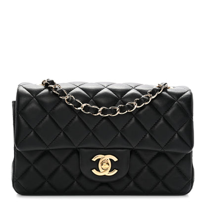 Chanel Lambskin Quilted Mini Rectangular Flap Black 1 of 11