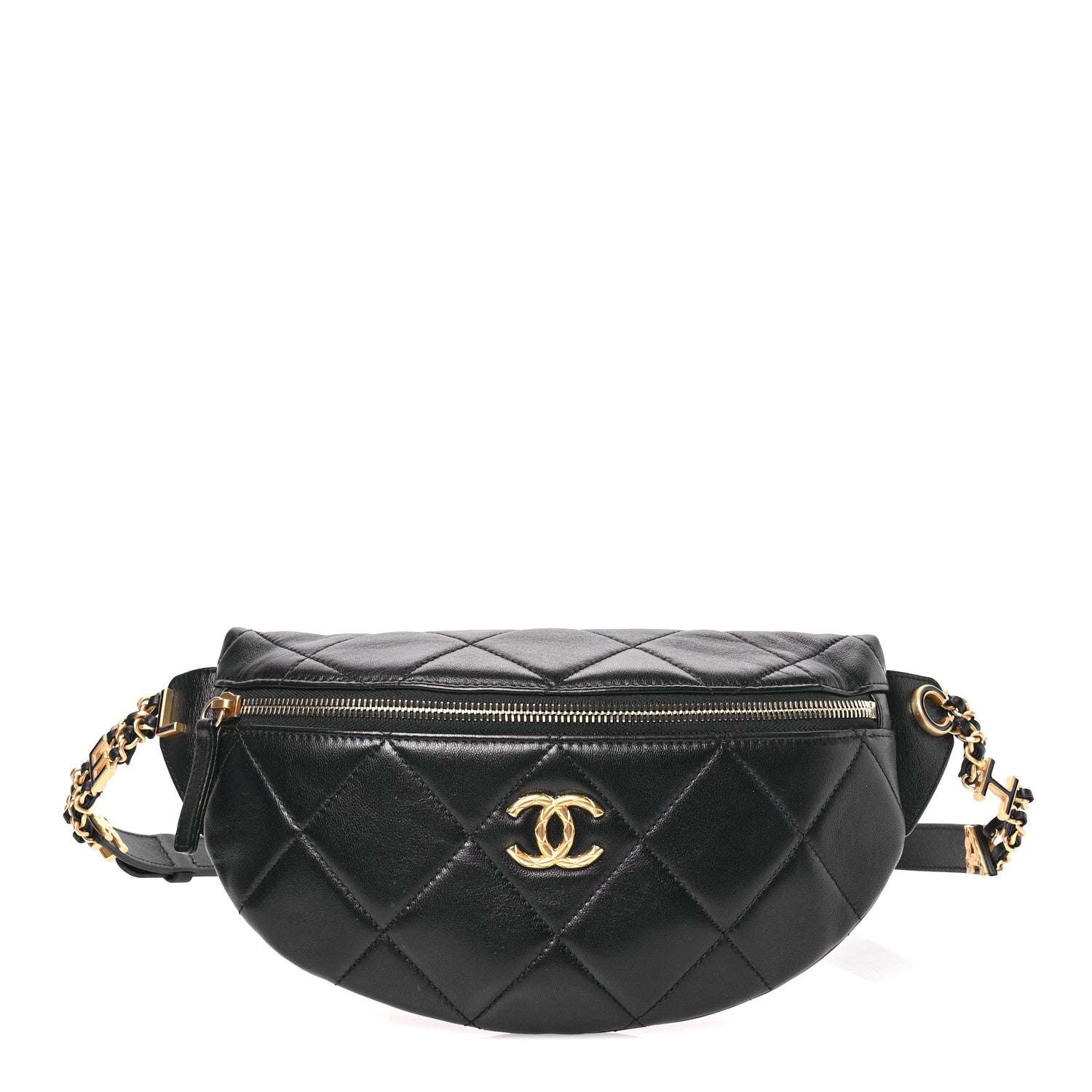 Chanel Lambskin Enamel Quilted Waist Bag Black 1 of 11
