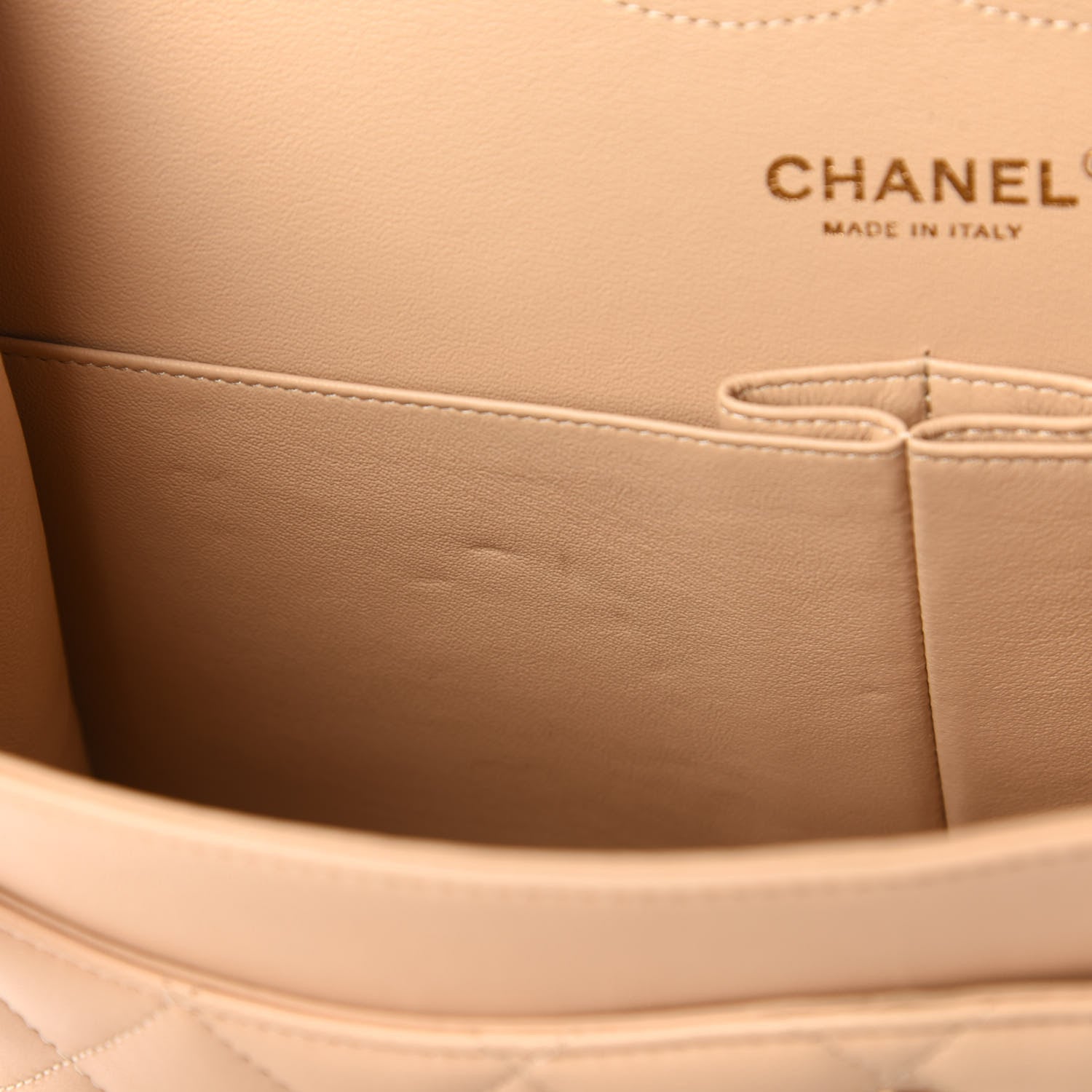 Chanel Lambskin Quilted Jumbo Double Flap Beige 11 of 13