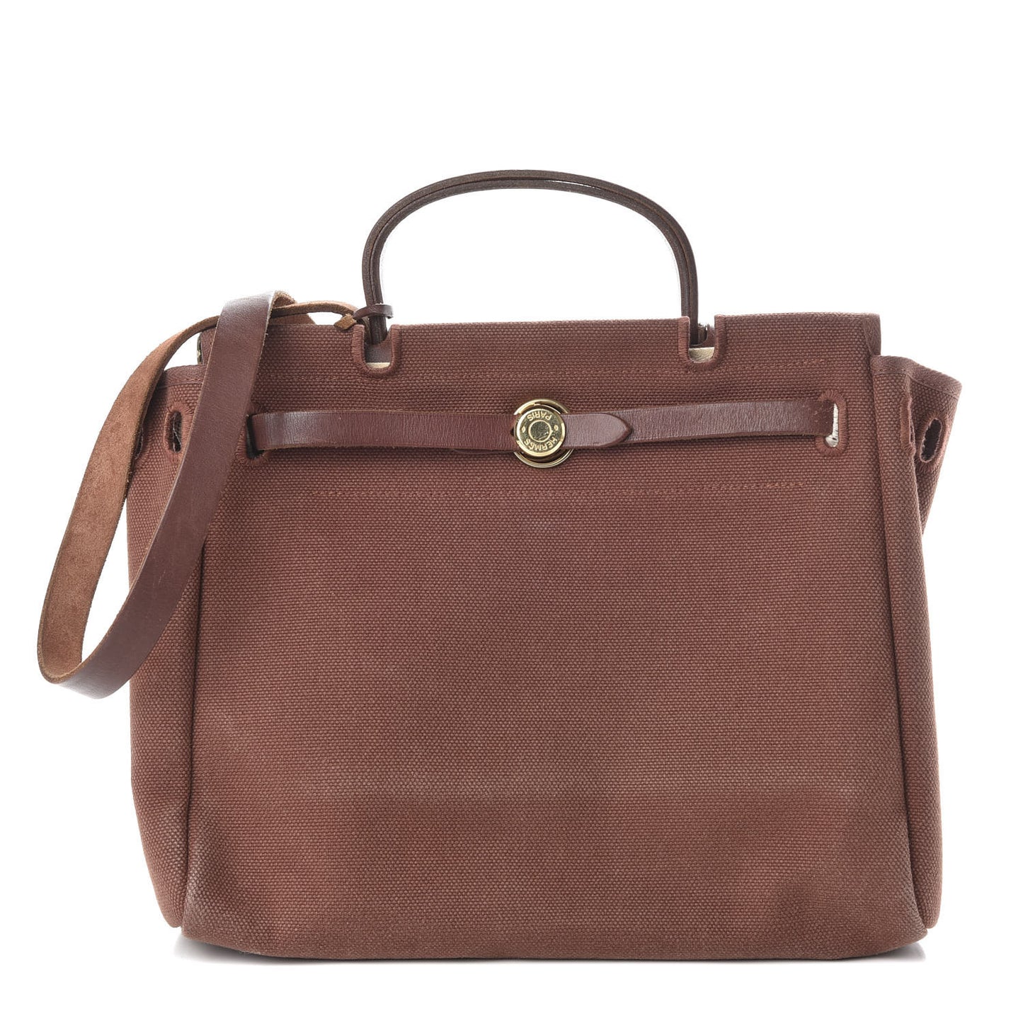 Toile Vache Calfskin Herbag 30 PM Havane Natural