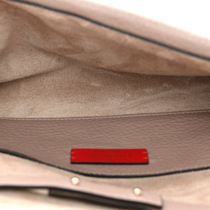 Valentino Garavani Grainy Calfskin Rockstud Double Flap Crossbody Bag Poudre 5 of 9