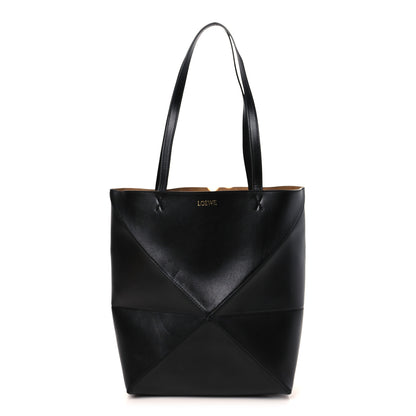 Loewe Shiny Calfskin Medium Puzzle Fold Tote Black 1 of 8