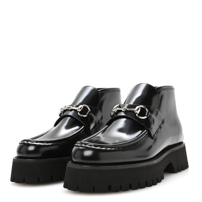 Gucci Cordovan Lux Womens Horsebit Platform Ankle Boots 38 Black 4 of 9
