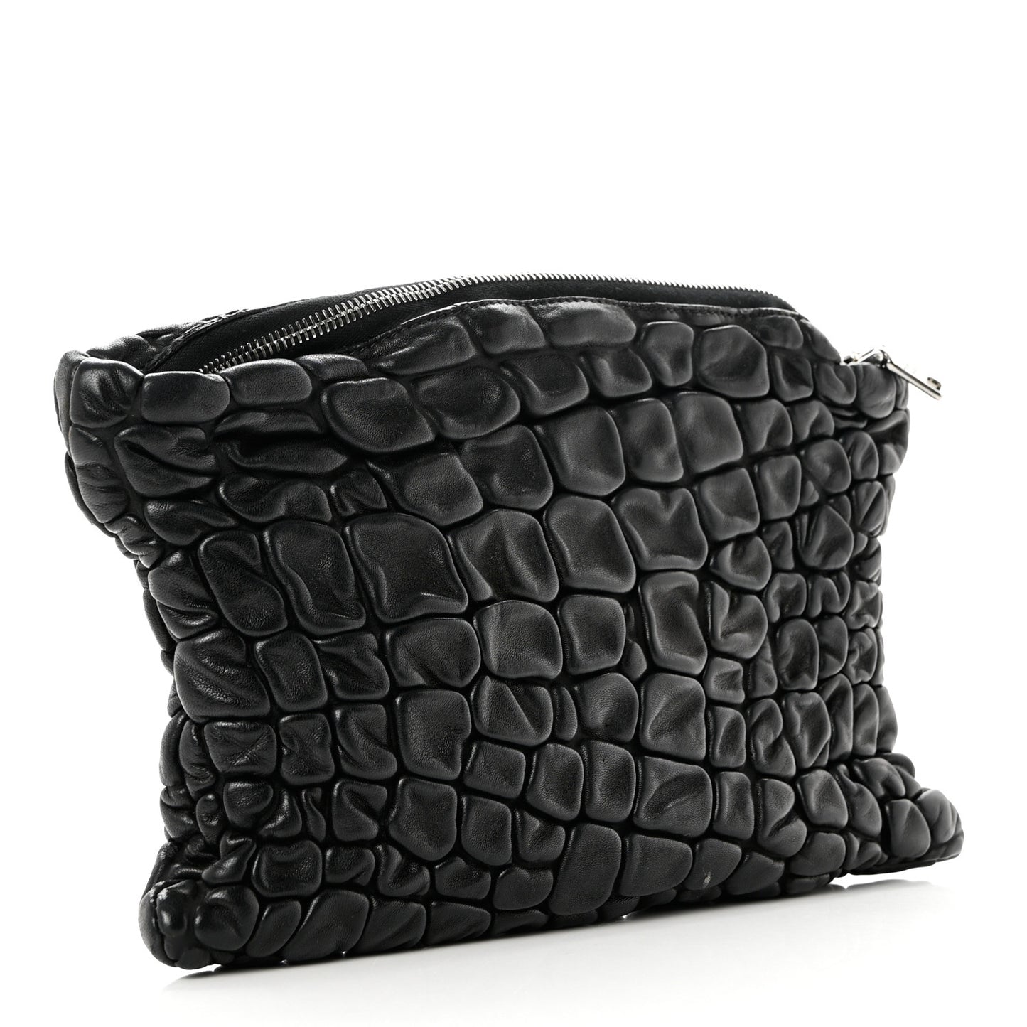 Lambskin Embossed Pouch Black