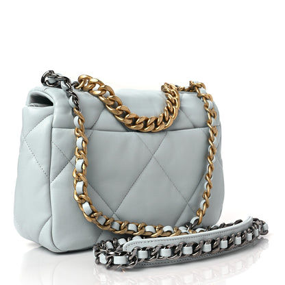 Chanel Lambskin Quilted Medium Chanel 19 Flap Light Blue 3 of 8