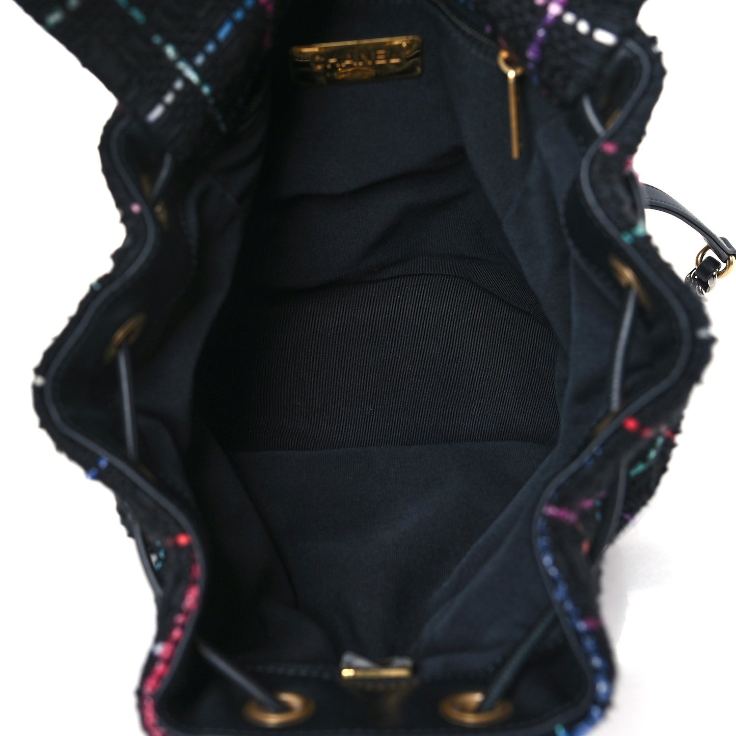 Tweed Quilted Chanel 19 Backpack Black Multicolor