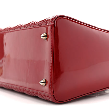 Christian Dior Patent Cannage Medium Lady Dior Red 10 of 14