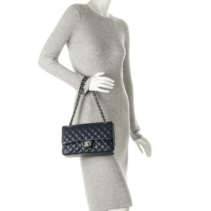 Chanel Caviar Quilted Medium Double Flap Navy 2 of 9