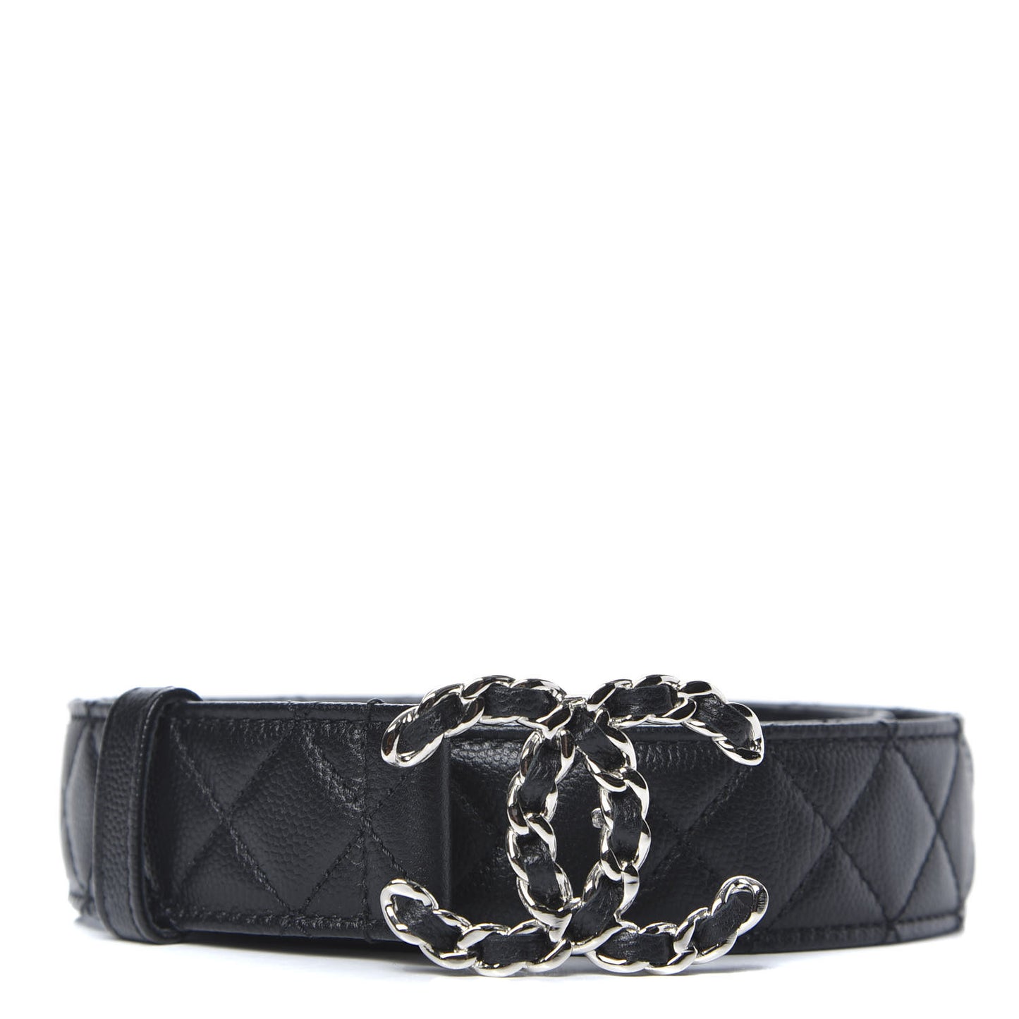 Caviar Quilted CC Chain Belt 90 36 Black
