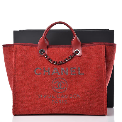 Chanel Lurex Boucle Medium Deauville Tote Red 8 of 8