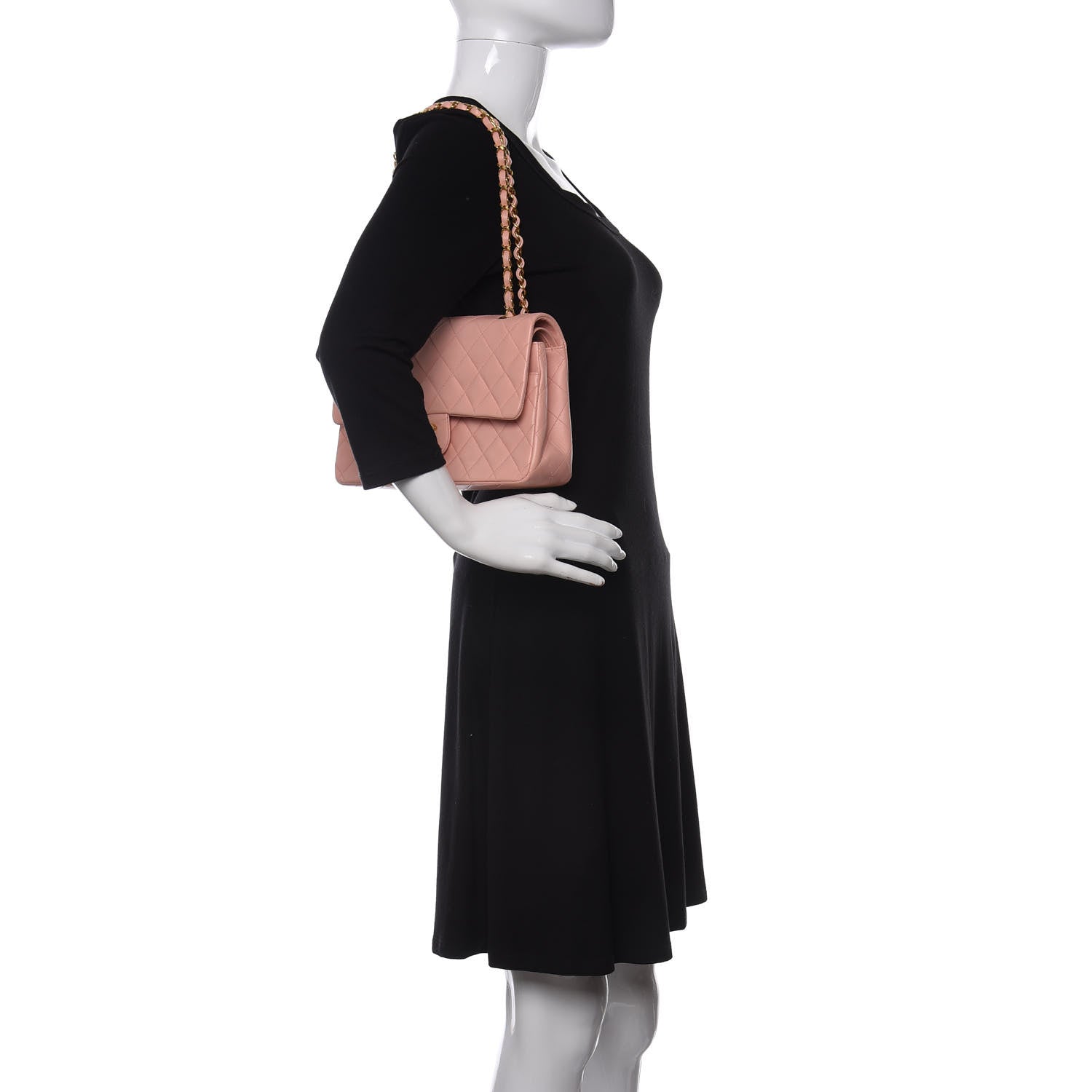 Chanel Lambskin Quilted Medium Double Flap Light Pink 2 of 12