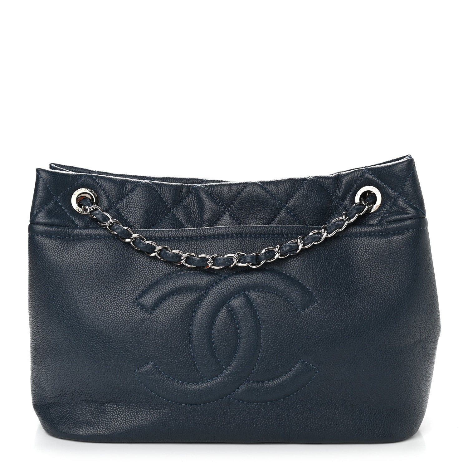 Chanel Caviar Timeless CC Soft Tote Navy Blue 1 of 10