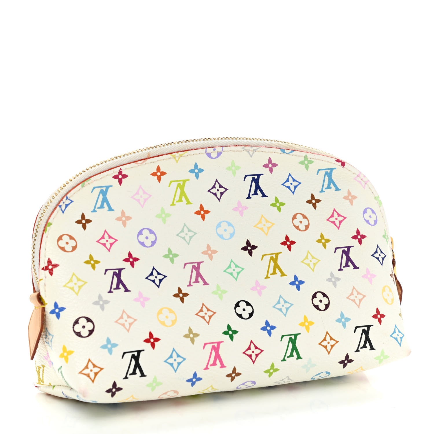 Louis Vuitton Monogram Multicolor Cosmetic Pouch White Litchi 3 of 8