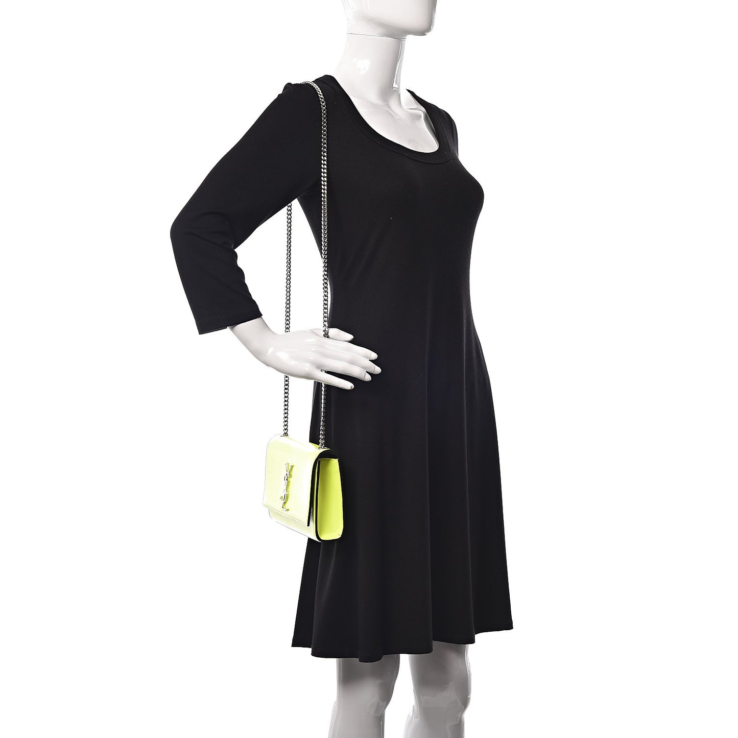 Patent Grain de Poudre Small Monogram Kate Satchel Neon Yellow