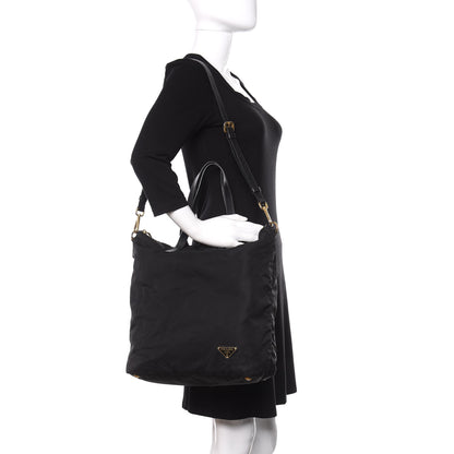 Prada Tessuto Nylon Saffiano Tote Black 2 of 11