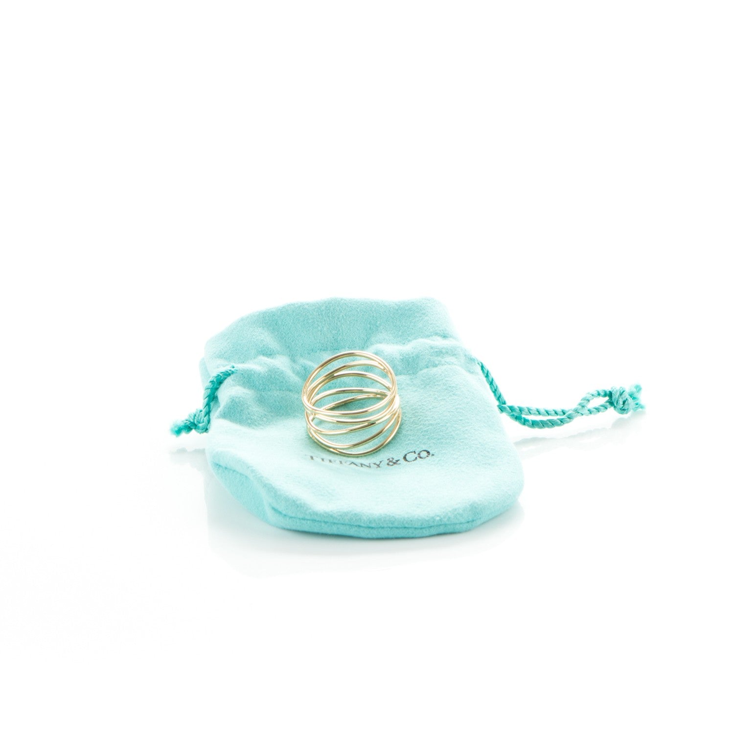 Tiffany 18K Yellow Gold Elsa Peretti Wave Ring 10.5 5 of 5