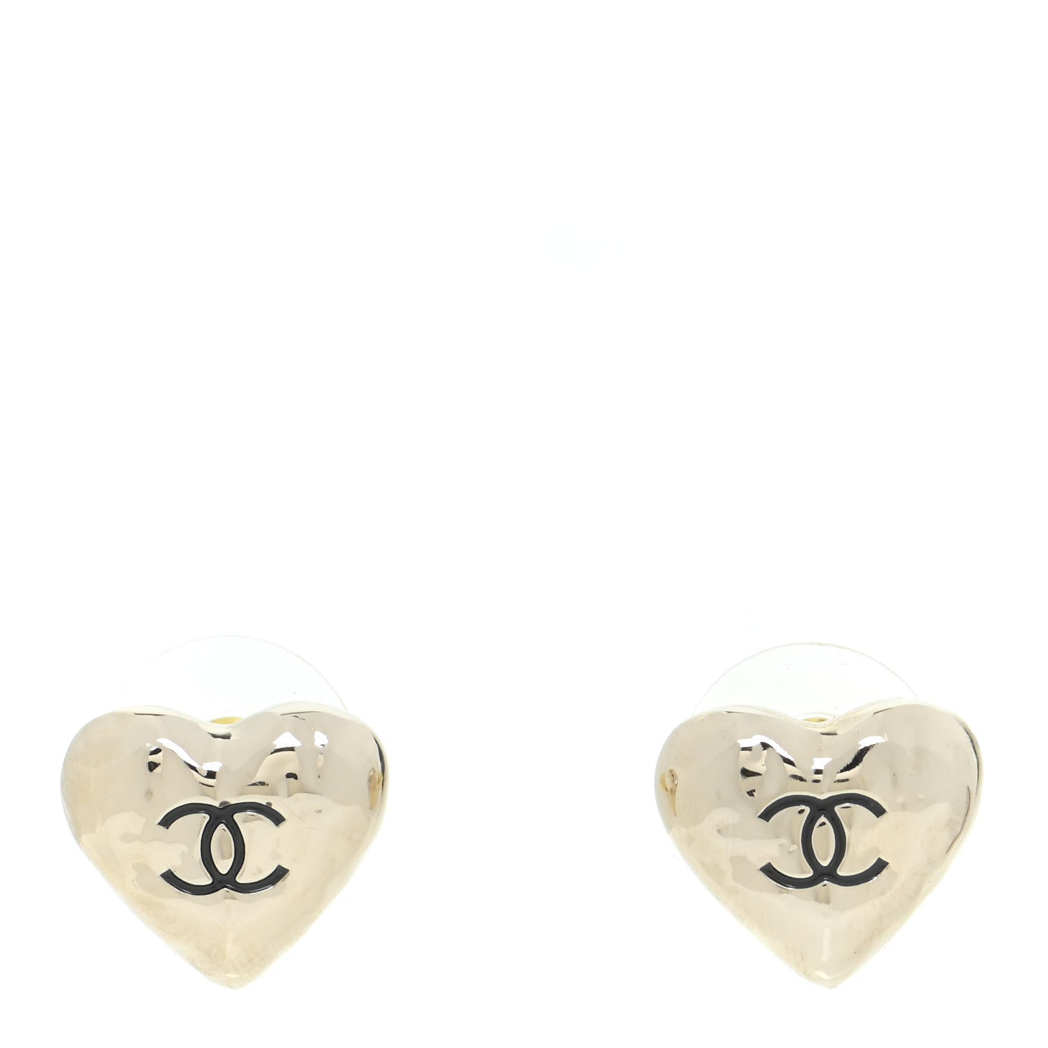 Chanel CC Heart Earrings Gold 1 of 6