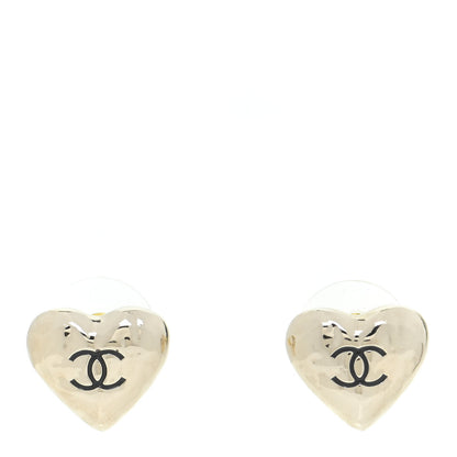 Chanel CC Heart Earrings Gold 1 of 6