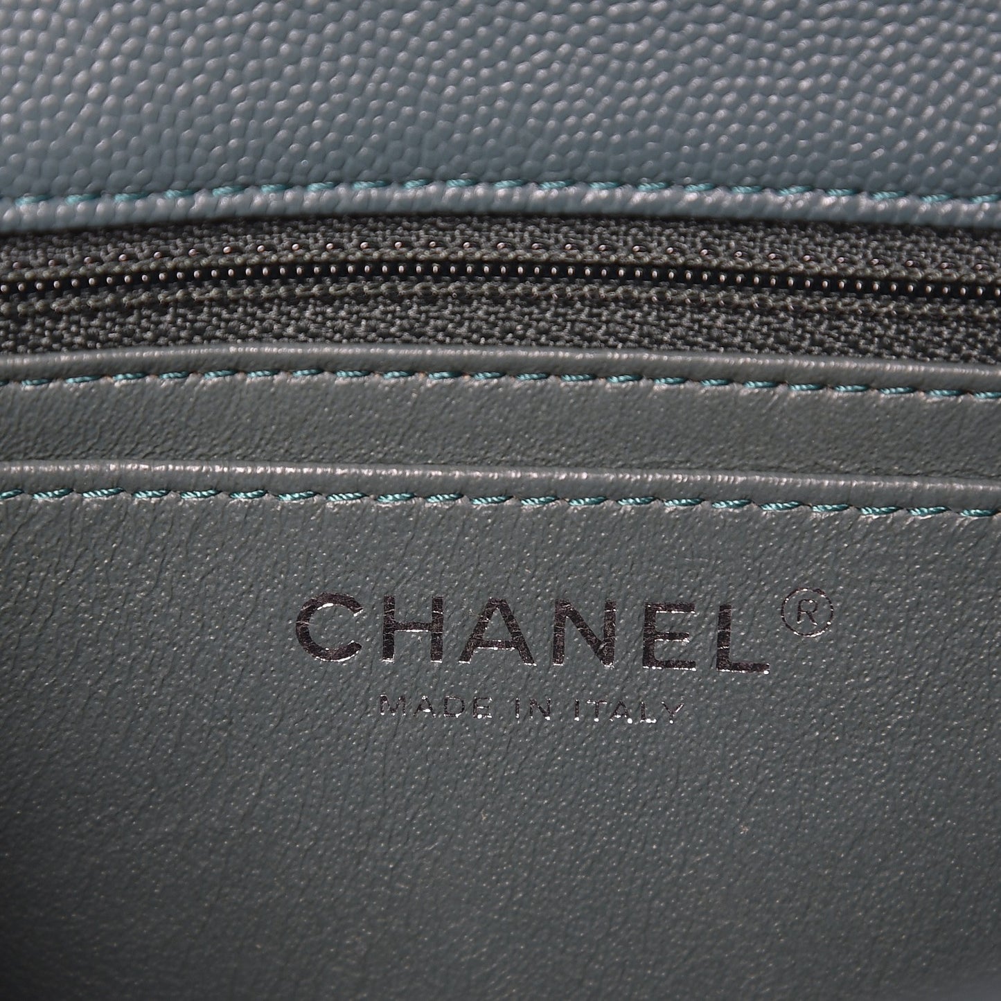 Caviar Quilted Mini Rectangular Flap Green