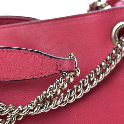 Gucci Pebbled Calfskin Medium Soho Chain Shoulder Bag Pink 17 of 23