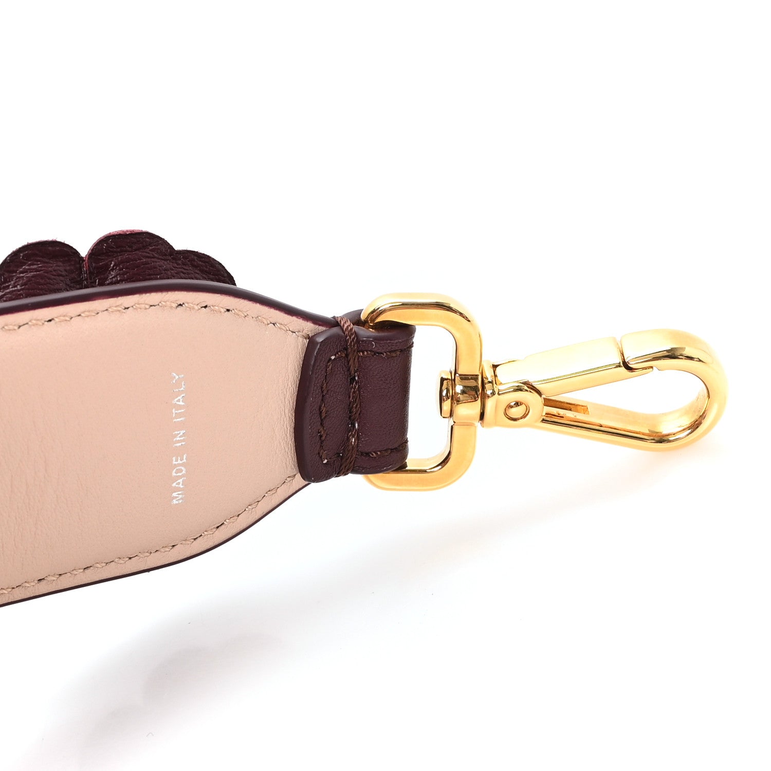 Fendi Vitello Dolce Flowerland Bi-Color Studded Strap You Bordeaux Plaster Multicolor 4 of 4