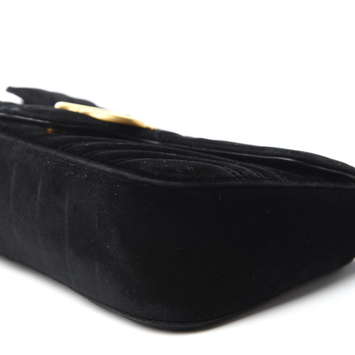 Velvet Matelasse Small GG Marmont Shoulder Bag Black