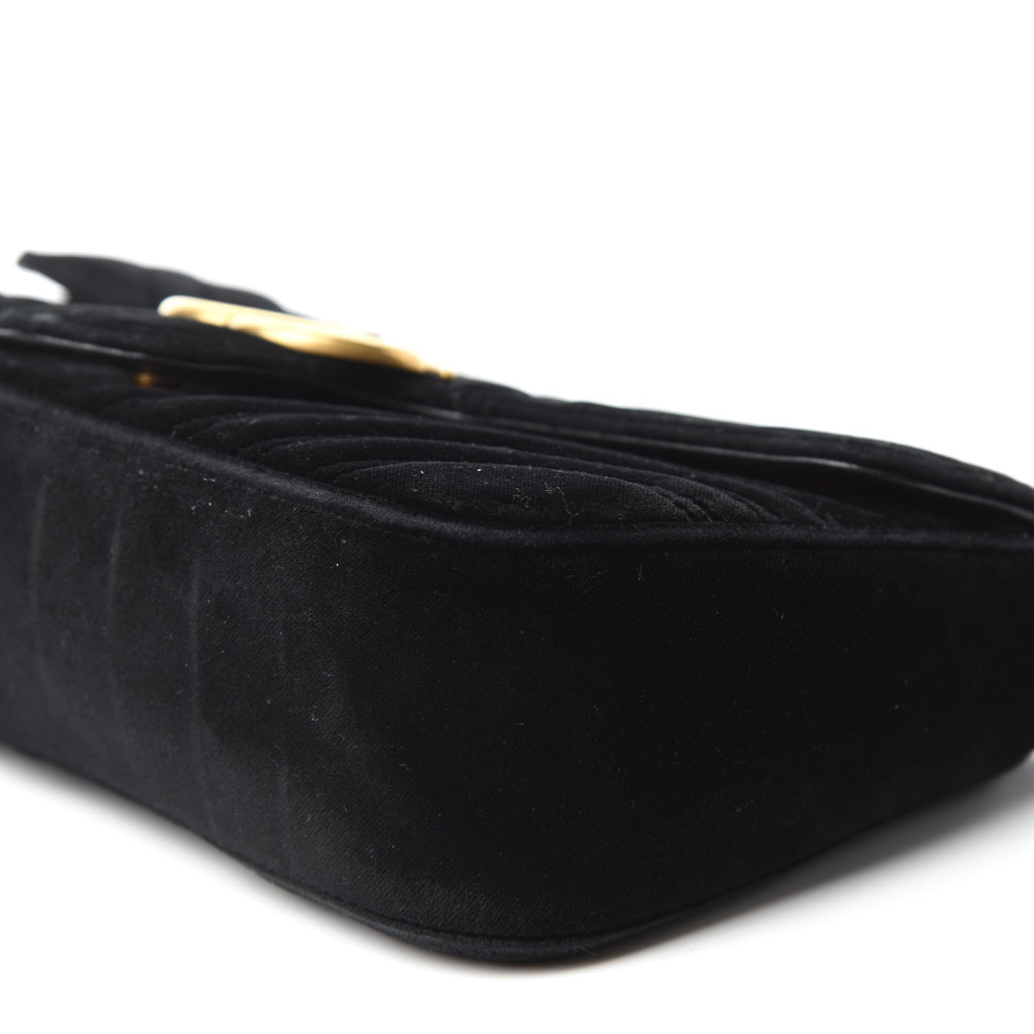 Gucci Velvet Matelasse Small GG Marmont Shoulder Bag Black 7 of 13