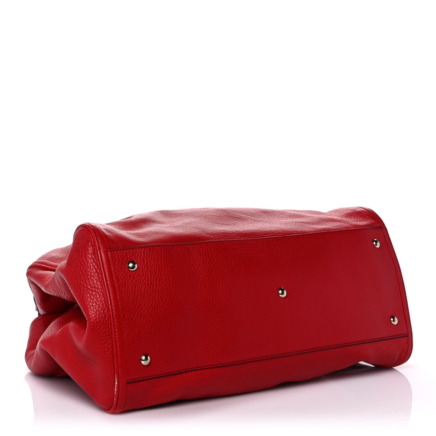 Pebbled Calfskin Large Soho Shoulder Bag Red