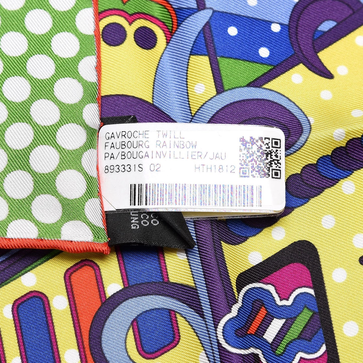 Silk Faubourg Rainbow Pocket Square Bougainvillier Jaune Vert
