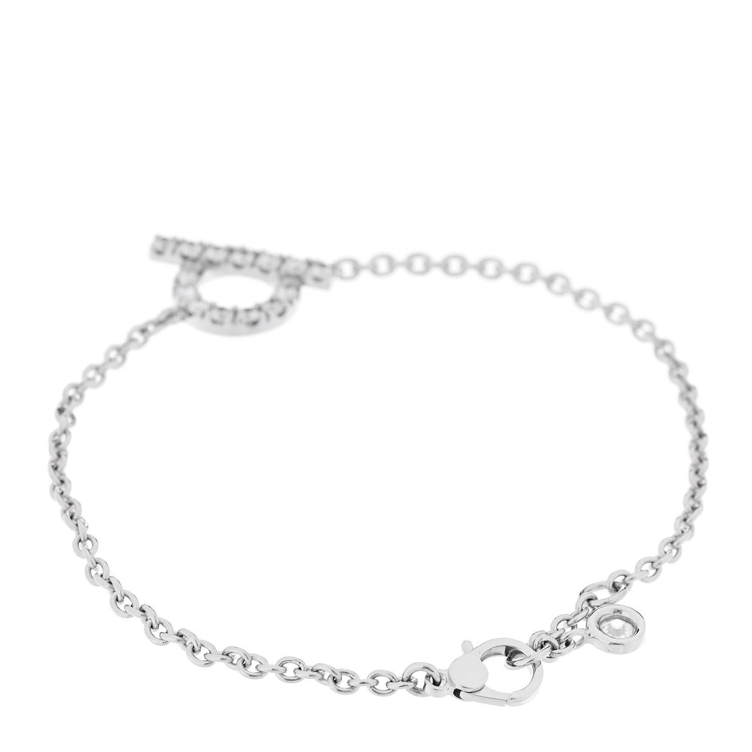 Hermes 18K White Gold Diamond Finesse Bracelet SH 2 of 5
