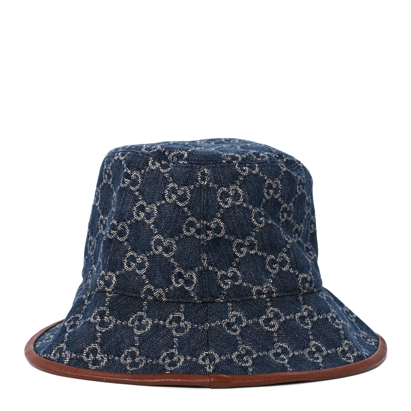 Washed Jacquard Denim Nappa GG Monogram Oscar Bucket Hat M Denim Cuir