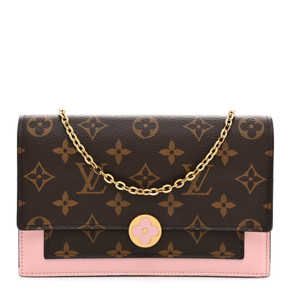 Louis Vuitton Monogram Flore Chain Wallet Rose Ballerine 1 of 12