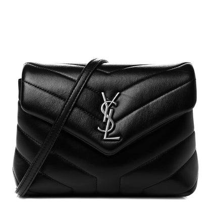 Saint Laurent Calfskin Y Quilted Monogram Toy Loulou Crossbody Bag Black 1 of 4