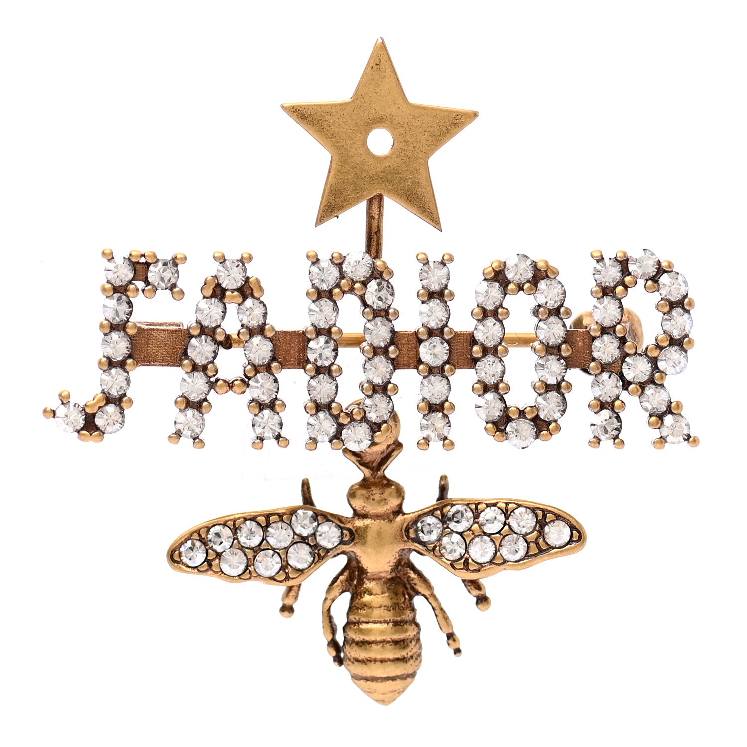 Christian Dior Crystal Bee J'Adior Brooch Gold 1 of 4