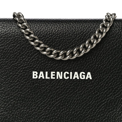 Balenciaga Grained Calfskin Logo Cash Chain Wallet Black White 9 of 13
