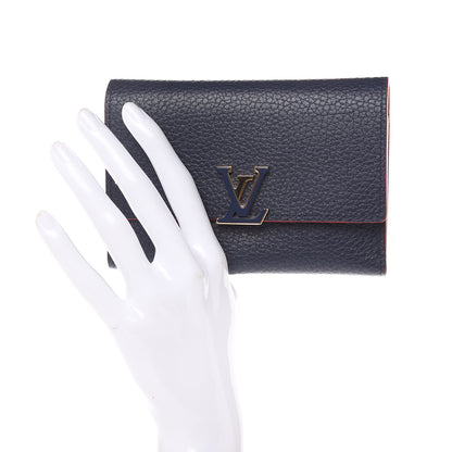 Louis Vuitton Taurillon Capucines Compact Wallet Marine Rouge 2 of 11
