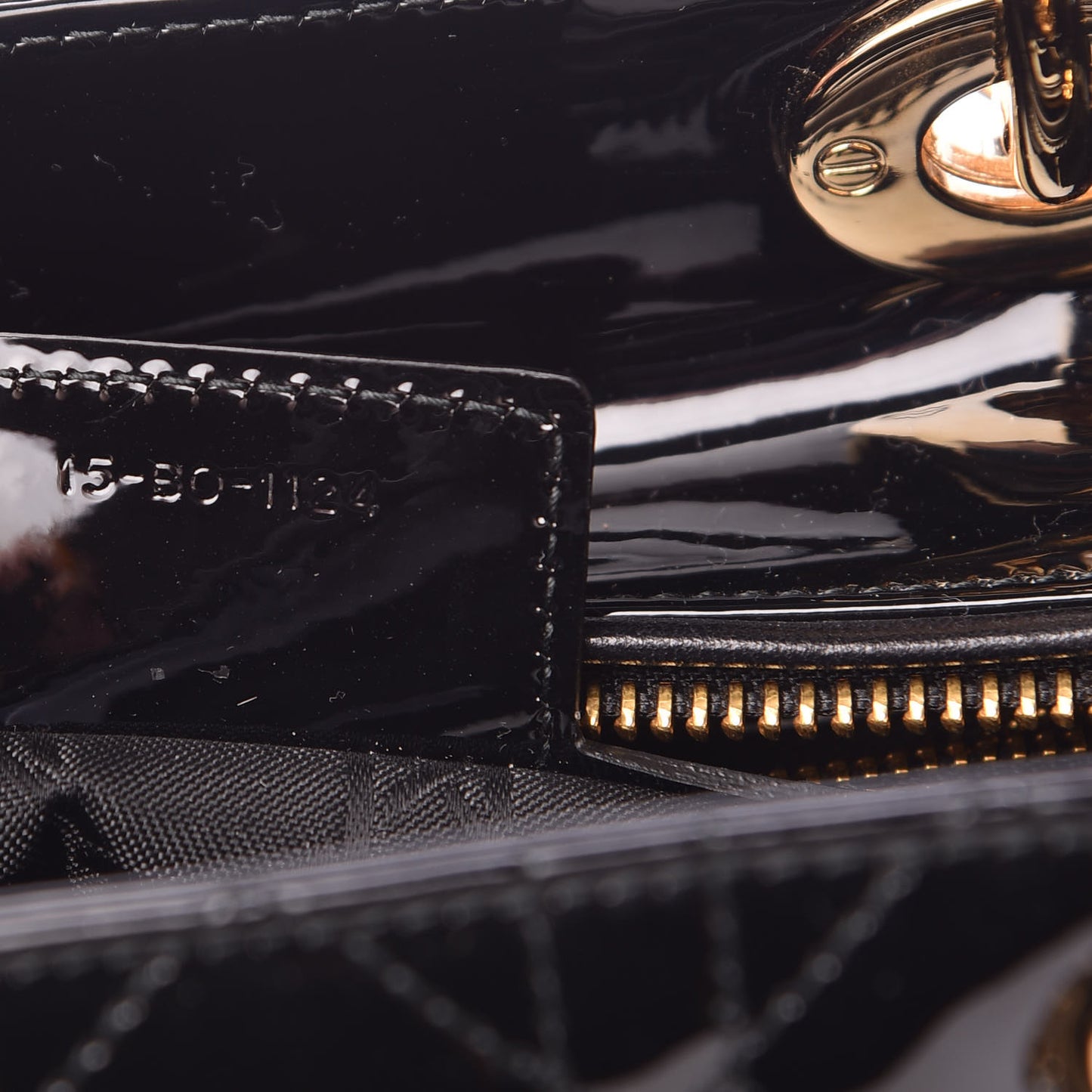 Patent Cannage Medium Lady Dior Black