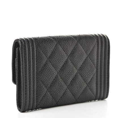 Chanel Caviar Quilted Boy Flap Card Holder Black 3 of 9