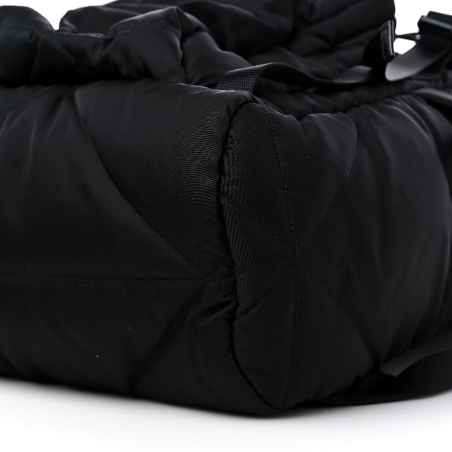 Re-Nylon Men's Padded Logo Backpack With Hood Black