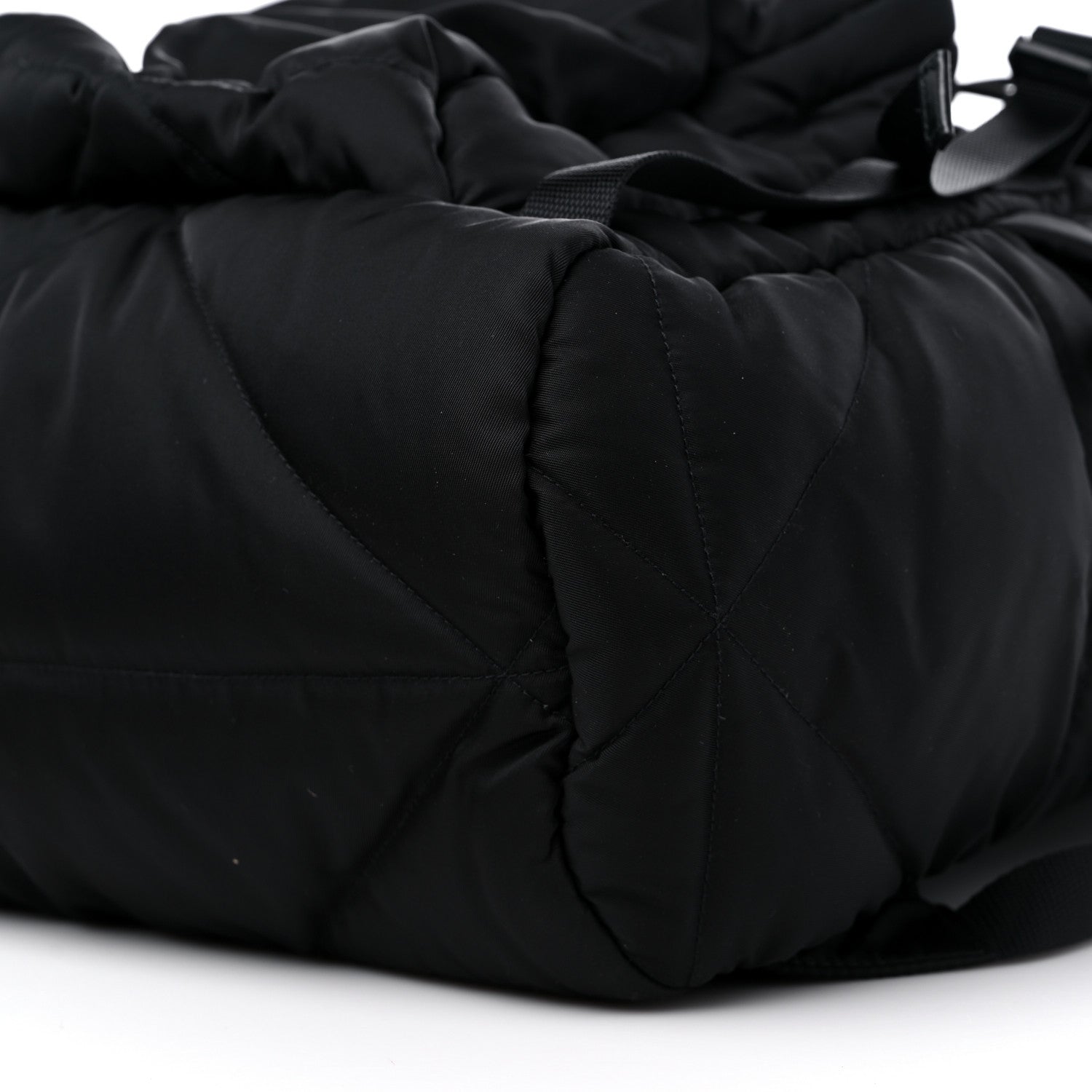 Prada Re-Nylon Men's Padded Logo Backpack With Hood Black 9 of 11