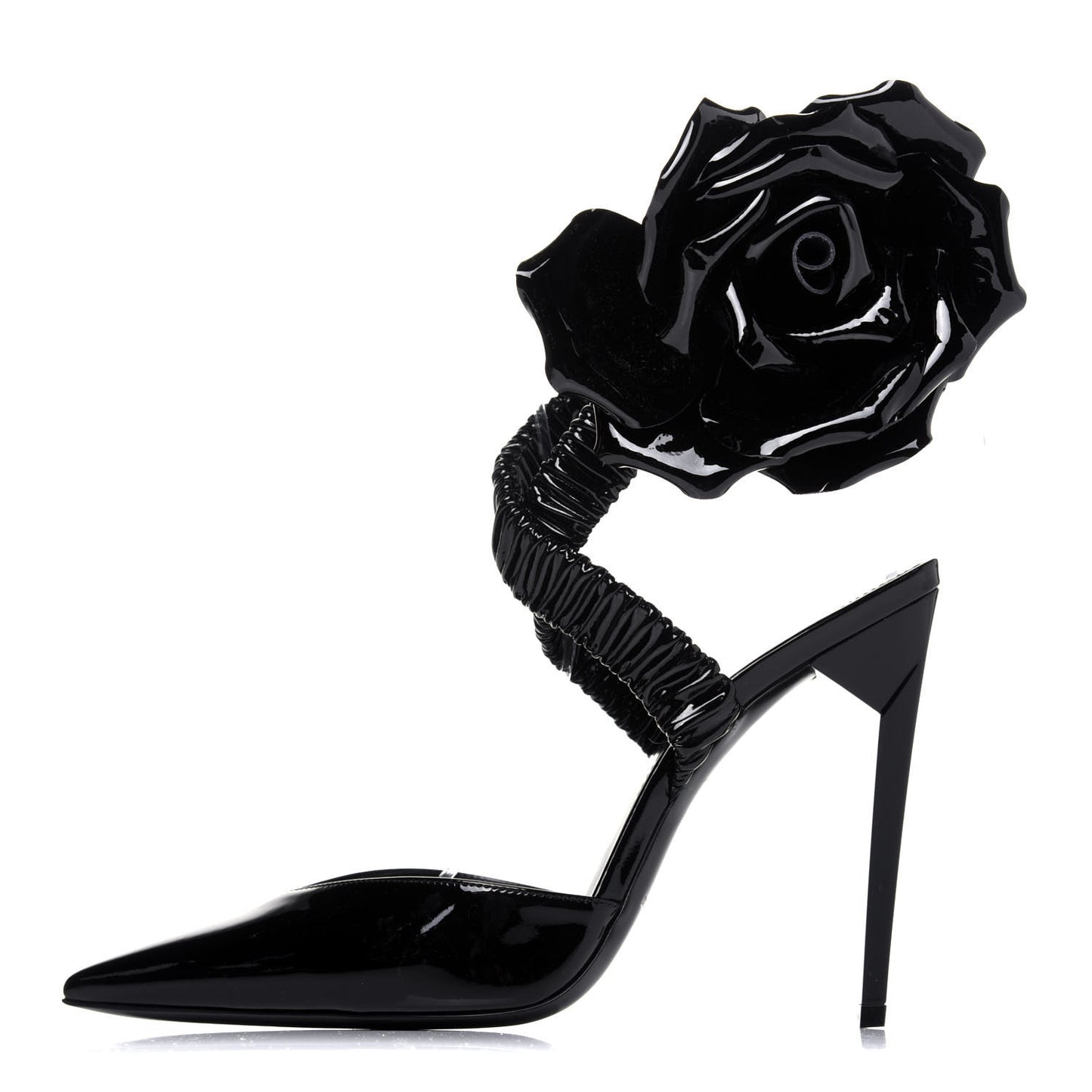 Patent Freja 105 Flower Ankle Pumps 37.5 Black