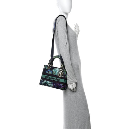 Christian Dior Toile de Jouy Voyage Embroidered Medium Lady D-Lite Blue Multicolor 2 of 13