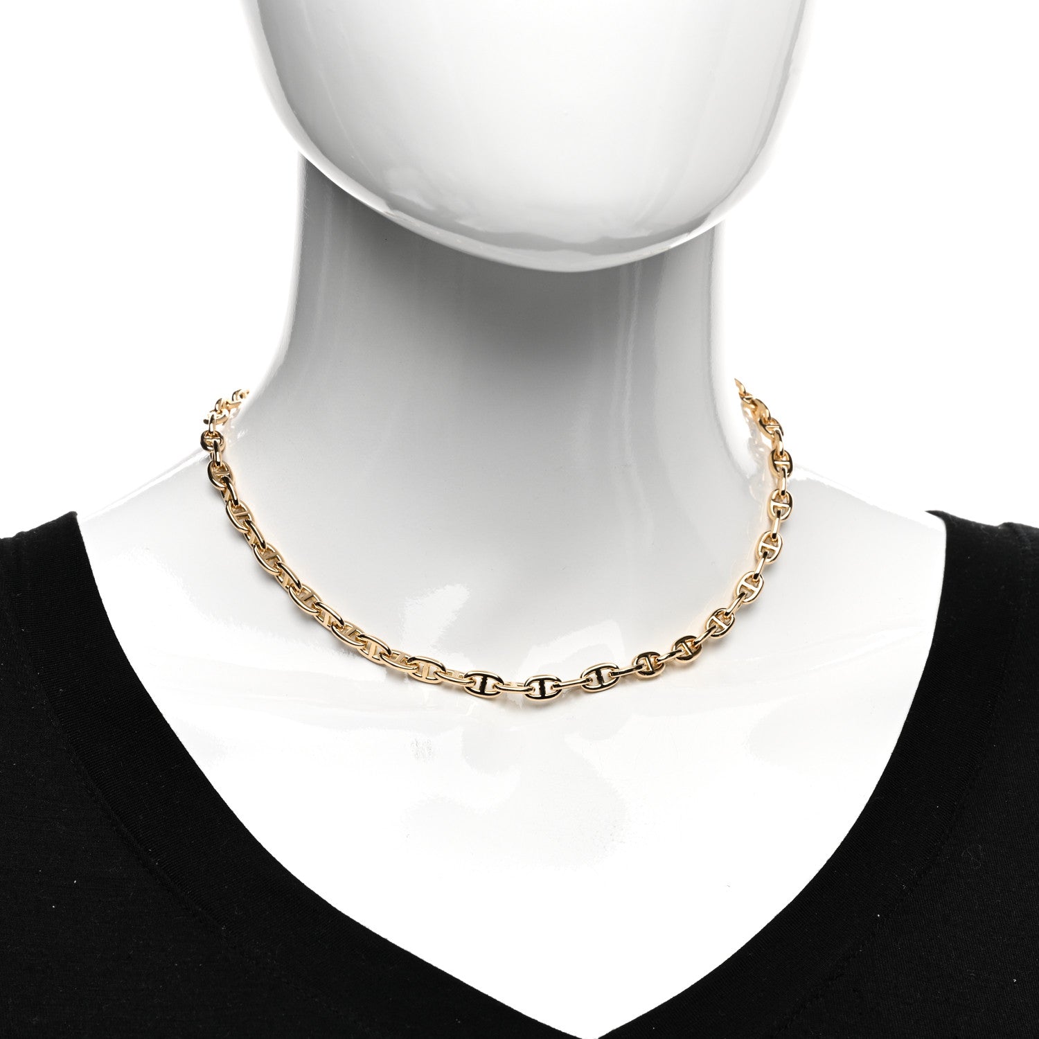 Hermes 18K Yellow Gold TPM Chaine D'Ancre Necklace 2 of 4