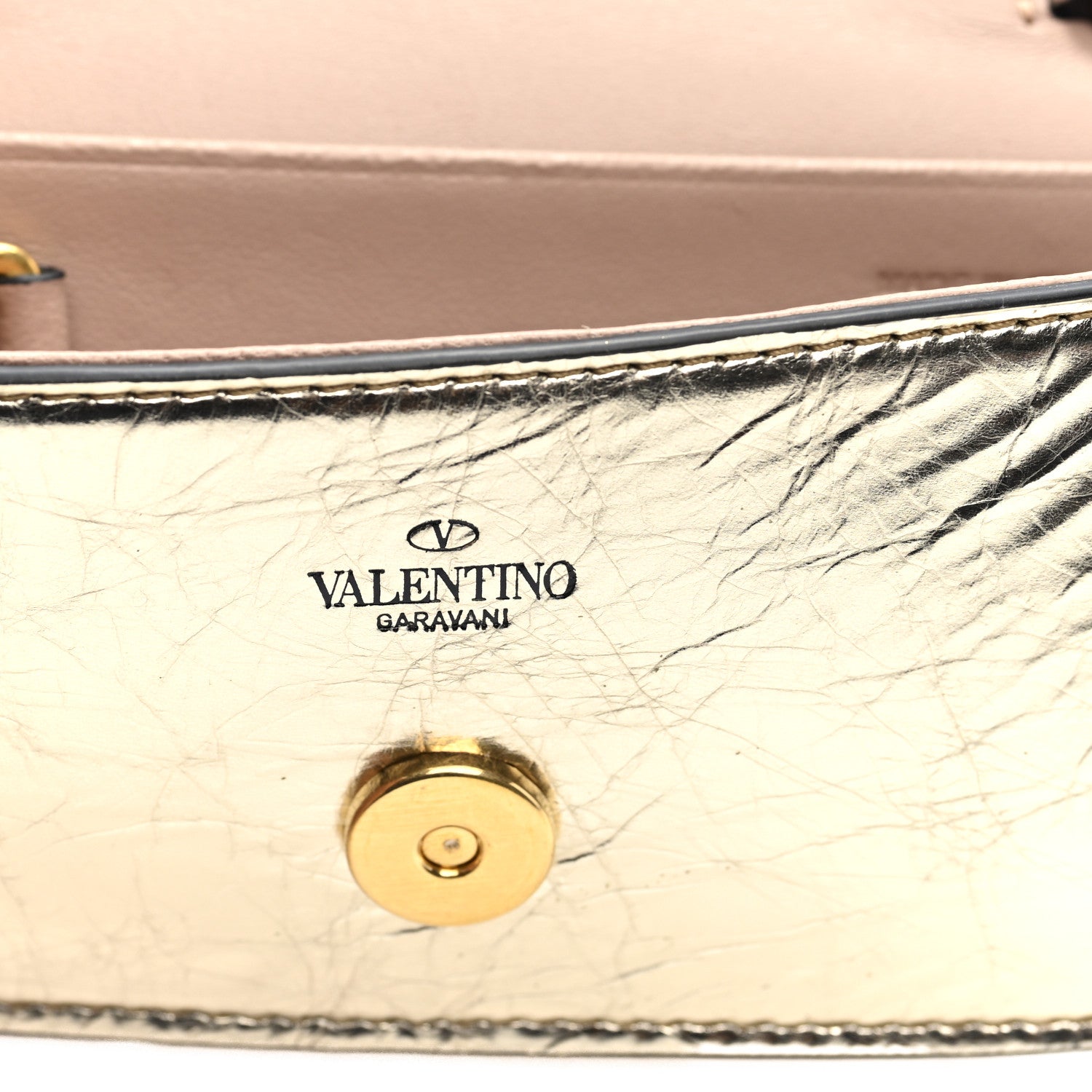 Valentino Garavani Metallic Calfskin Vlogo Micro Loco Shoulder Bag