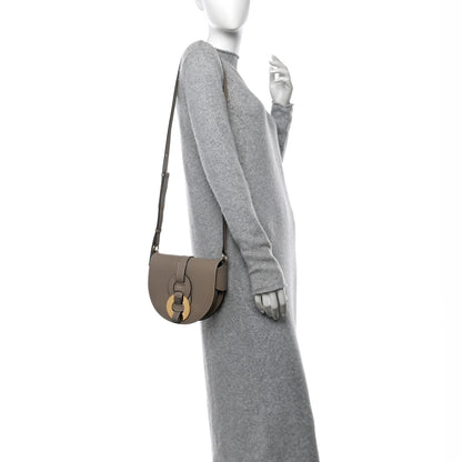 Chloe Grained Calfskin Small Darryl Saddle Crossbody Bag Motty Grey 2 of 10