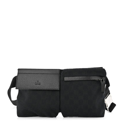 Gucci GG Monogram Web Double Pocket Belt Bag Black 1 of 12