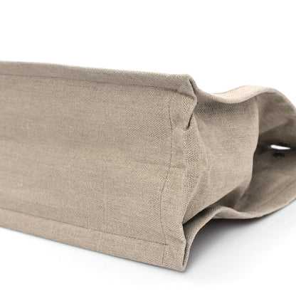 Saint Laurent Linen Calfskin Small Rive Gauche Tote Greggio Natural 10 of 13