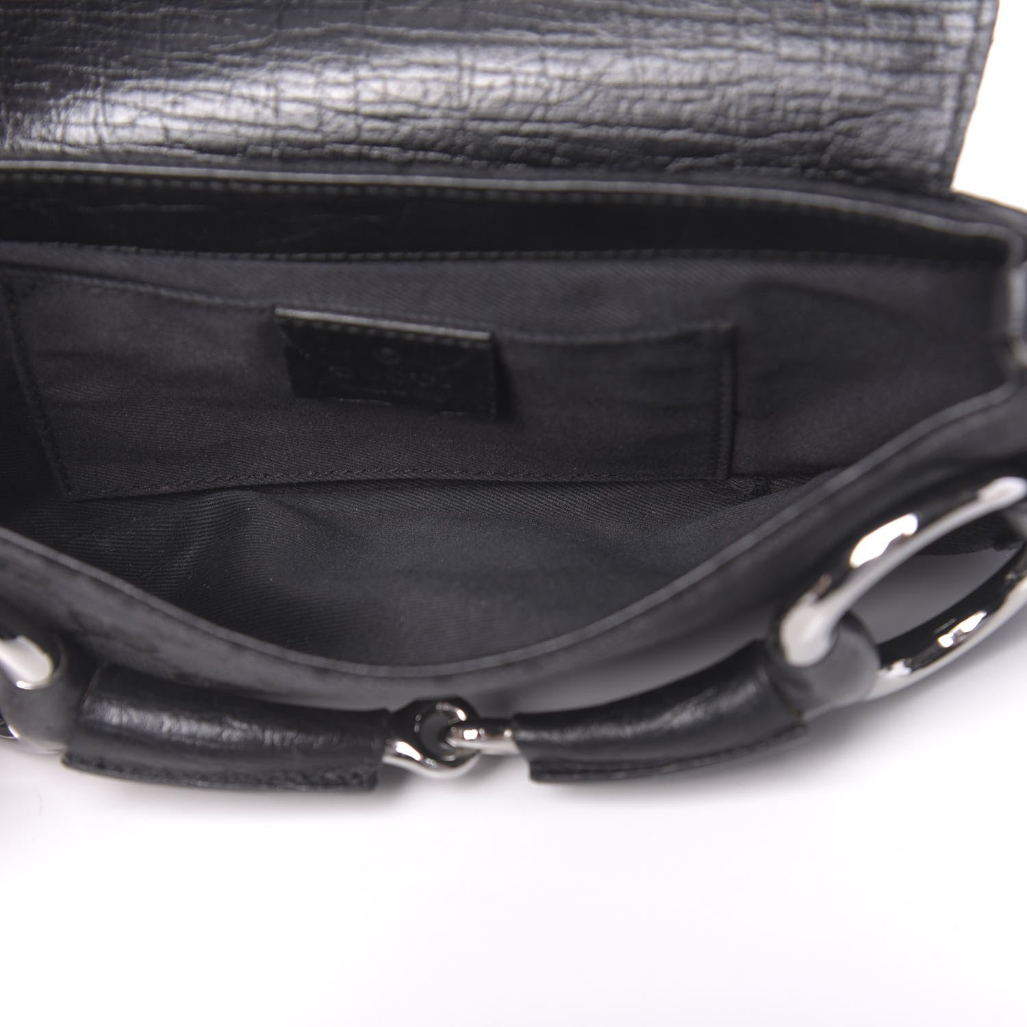 Gucci Monogram Horsebit Chain Clutch Black 5 of 13