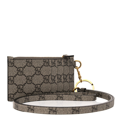 Gucci X BALENCIAGA GG Supreme Monogram Logo Card Case With Strap Beige Ebony 3 of 7