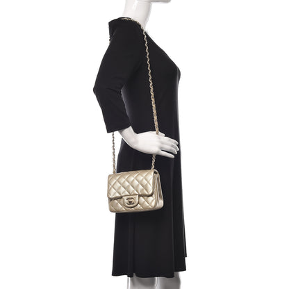 Chanel Metallic Caviar Quilted Mini Square Flap Light Gold 2 of 10